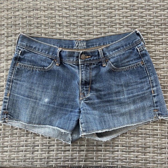 Old Navy Pants - Old Navy Diva Women's Size 8 w31 Blue Denim Cut-off Shorts Summer Beach
